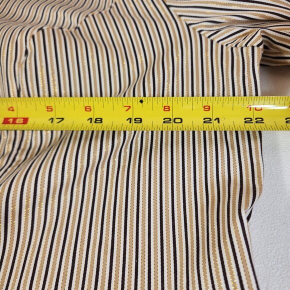 NWT Lane Bryant Size 14/16W Long Sleeve Gold Metallic Striped Button Up Top - Picture 10 of 12